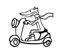 Fox On Scooter