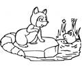 Fox is talking with water snake