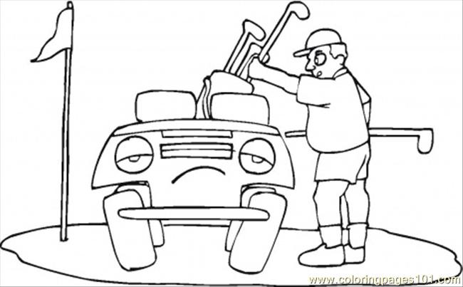 free printable coloring image Golf Car