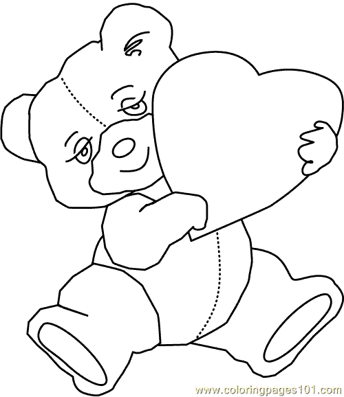 Teddy Heart1 Coloring