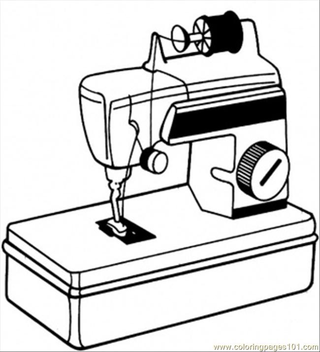 Coloring Pages Sewing Machine (Technology > Home Appliances) - free