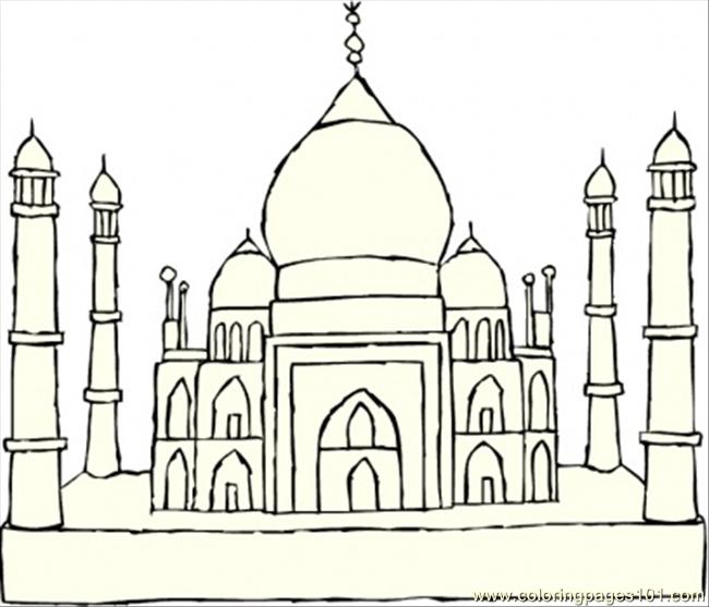 Taj Mahal Coloring Page Free Printable Coloring Pages