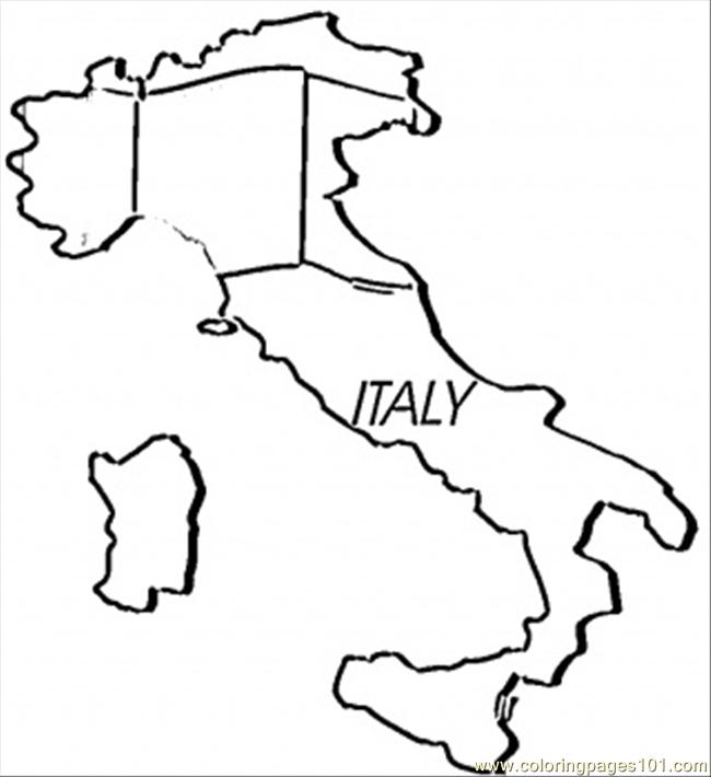 Color this Page Online! free printable coloring image Map Of Italy