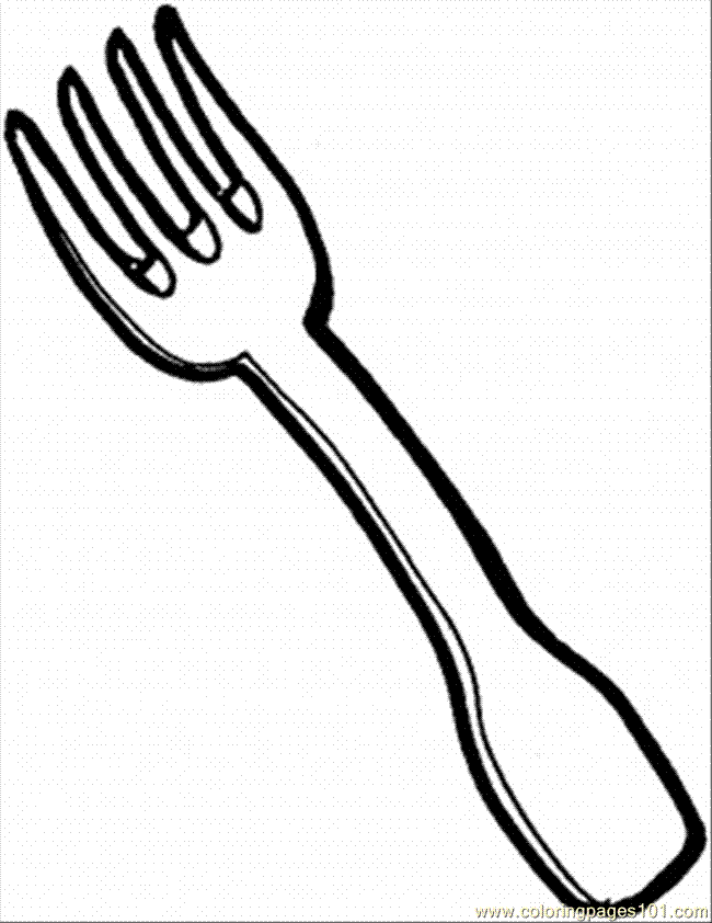 Coloring Pages Fork (Other > Kitchenware) - free printable coloring