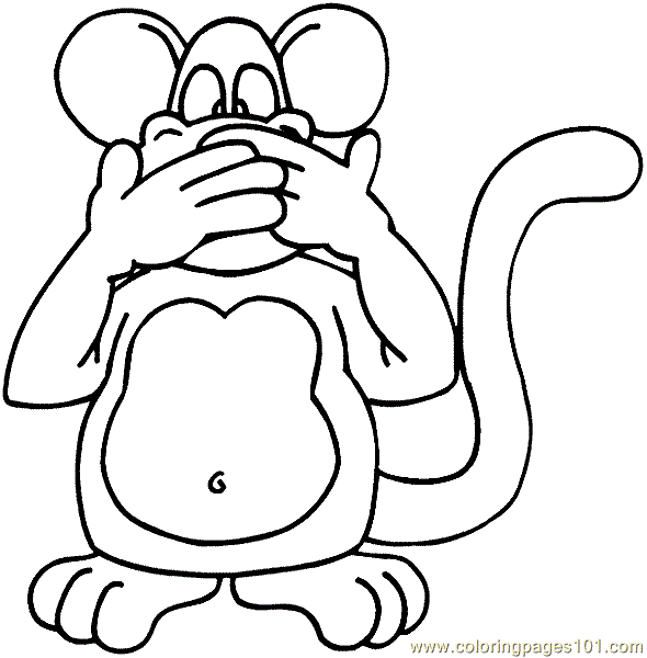 Monkey Coloring Page 09