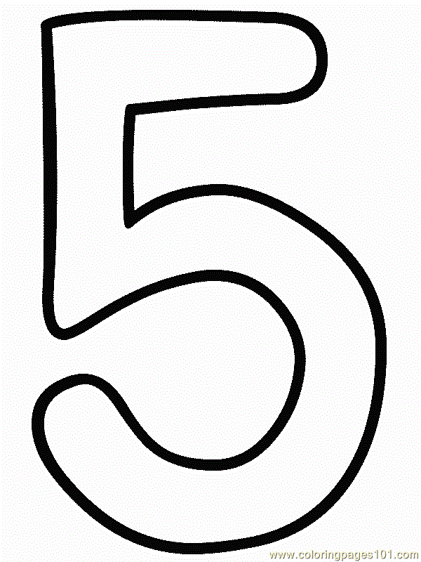 Coloring Pages 5(1) (Education > Numbers) - free printable coloring