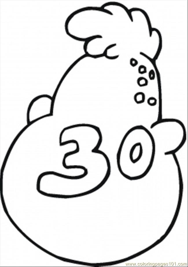 Coloring Pages Number 30 Education Numbers Free Printable Coloring Page Online