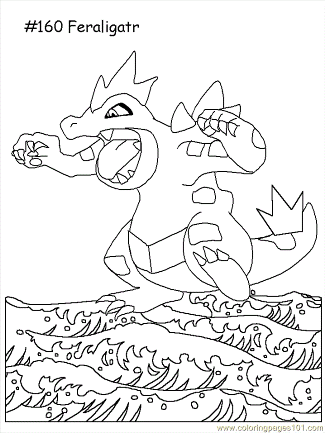 Coloring Pages Feraligatr (Cartoons > Pokemon) - free printable
