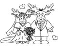 Mooseweddingcouplebw