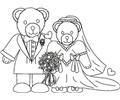 Weddingbearcouplebw