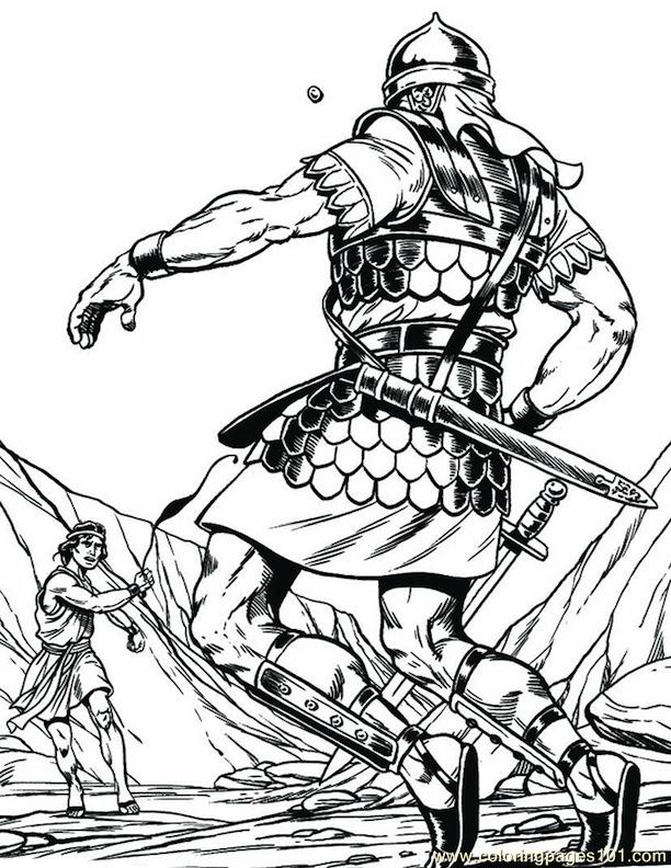 001 David And Goliath 4 coloring page - Free Printable ...