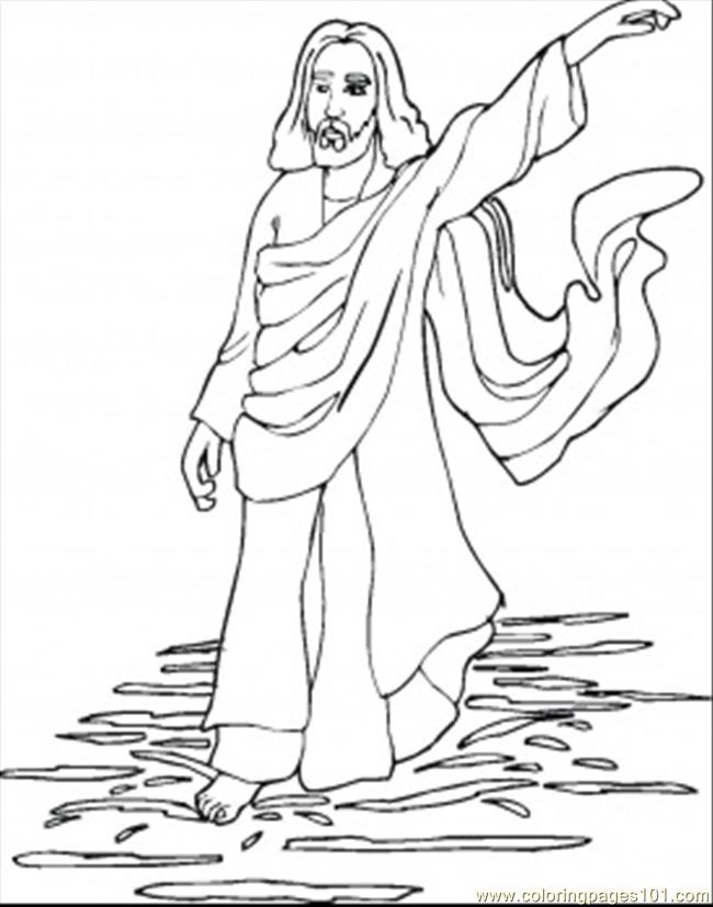 walking on water coloring pages - photo #32