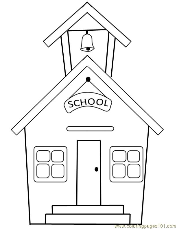 Coloring Pages School building Education gt; School  free 