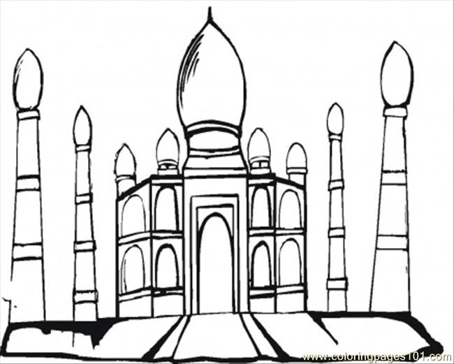 coloring image taj mahal