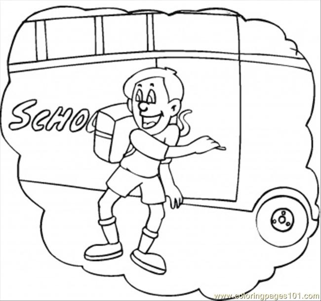 free printable coloring image Hurry Up To The School Bus