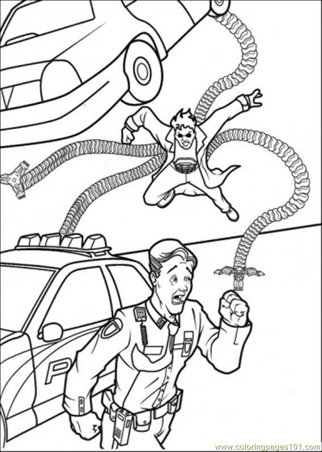 Coloring Pages That Man Want To Hit The Police (Cartoons > Spiderman