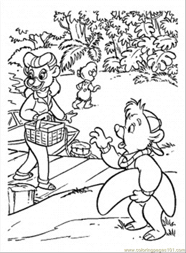 Coloring Pages Picnic (Cartoons > Tale Spin) - free printable coloring