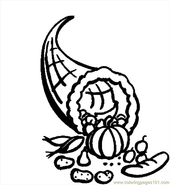 Coloring Pages Cornucopia 23 (Holidays > Thanksgiving Day) - free ...