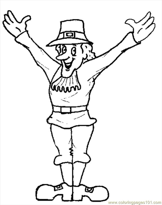 Coloring Pages Pilgramman (Holidays > Thanksgiving Day) - free