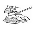 Soldier In Tank With Usa Flag