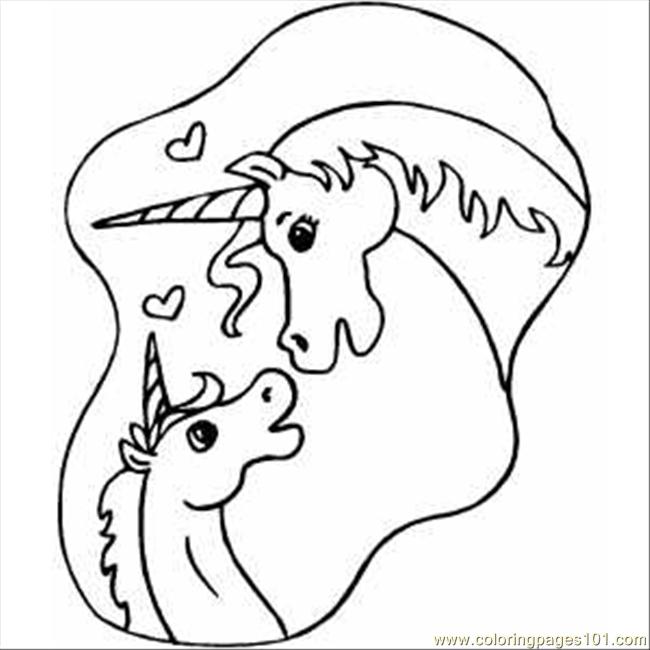 Coloring Pages Unicorns In Love (Cartoons > Unicorn) - free printable