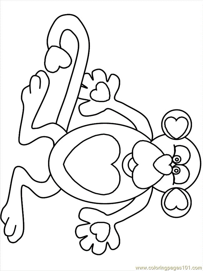valentine monkey coloring pages - photo #6