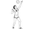 Woman Plays Volleyball