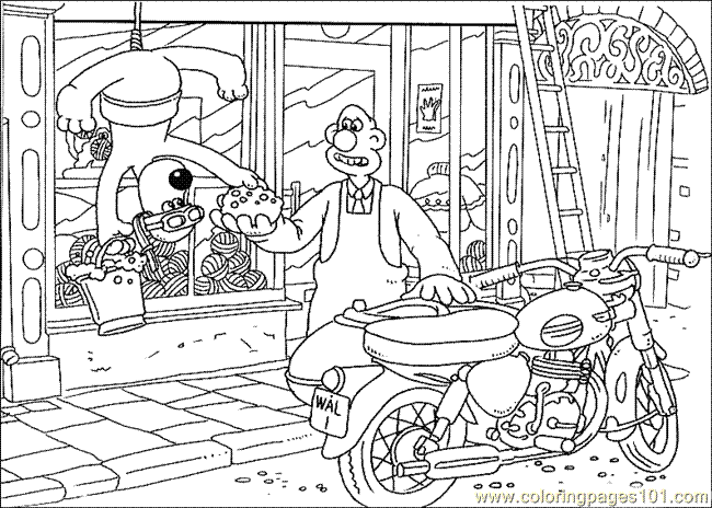wallace and gromit were rabbit coloring pages - photo #30