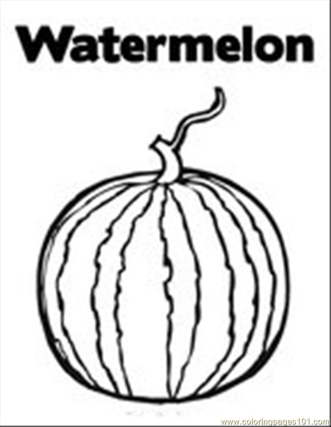 Coloring Pages Watermelon12 (Food & Fruits > Watermelon) - free