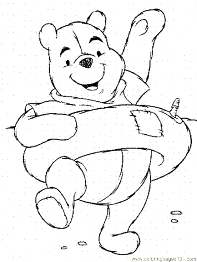 Pooh Is Using A Float