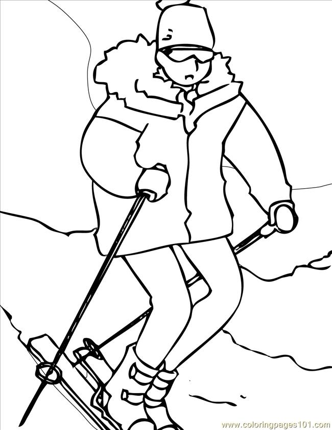 Coloring Pages Skiing Ink (Sports > Winter sports) - free printable
