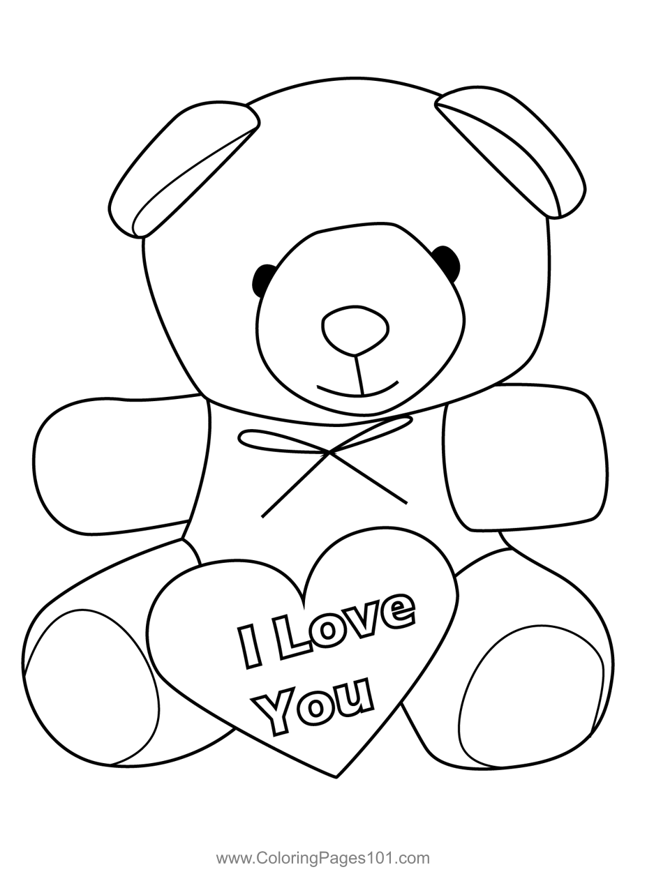 Free & Easy To Print Bear Coloring Pages  Valentine coloring pages, Bear  coloring pages, Love coloring pages
