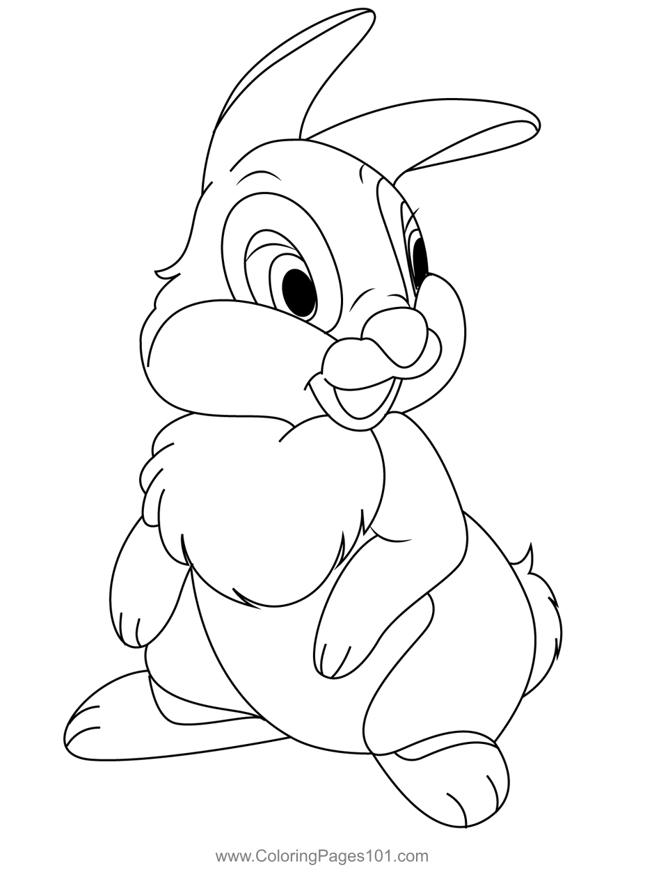 Bunny Looking Back Coloring Page for Kids - Free Crocodile Printable ...