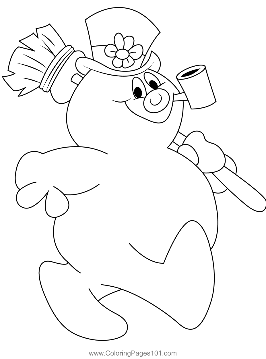 Frosty The Snowman Walking Coloring Page for Kids - Free Crocodile ...