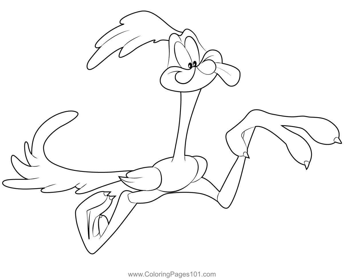 Fast Run Road Runner Coloring Page for Kids - Free Cuckoos Printable ...