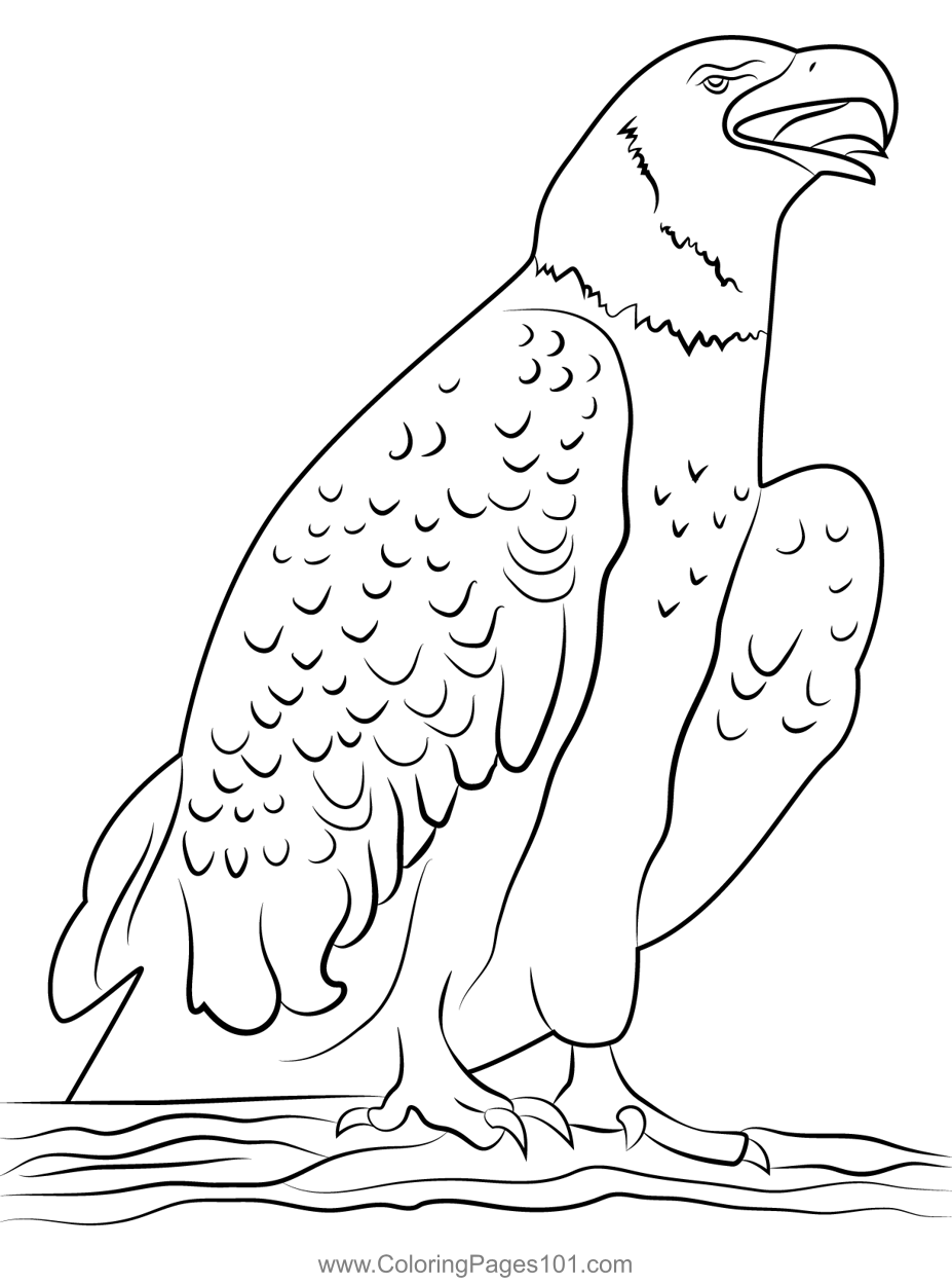 Happy Eagle Coloring Page for Kids - Free Hawks and Eagles Printable ...