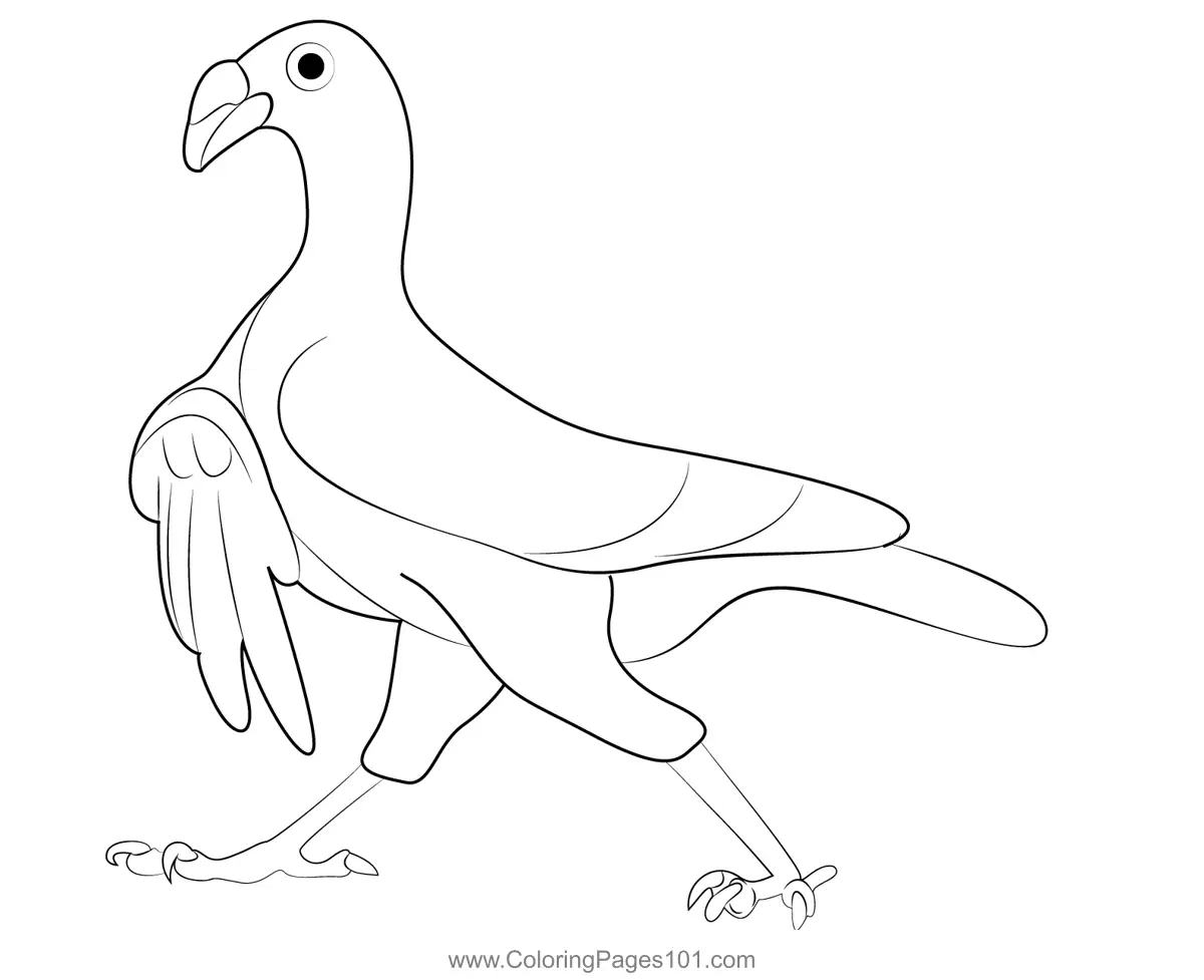 Pigeon Fast Walk Coloring Page for Kids - Free Pigeons and Doves ...