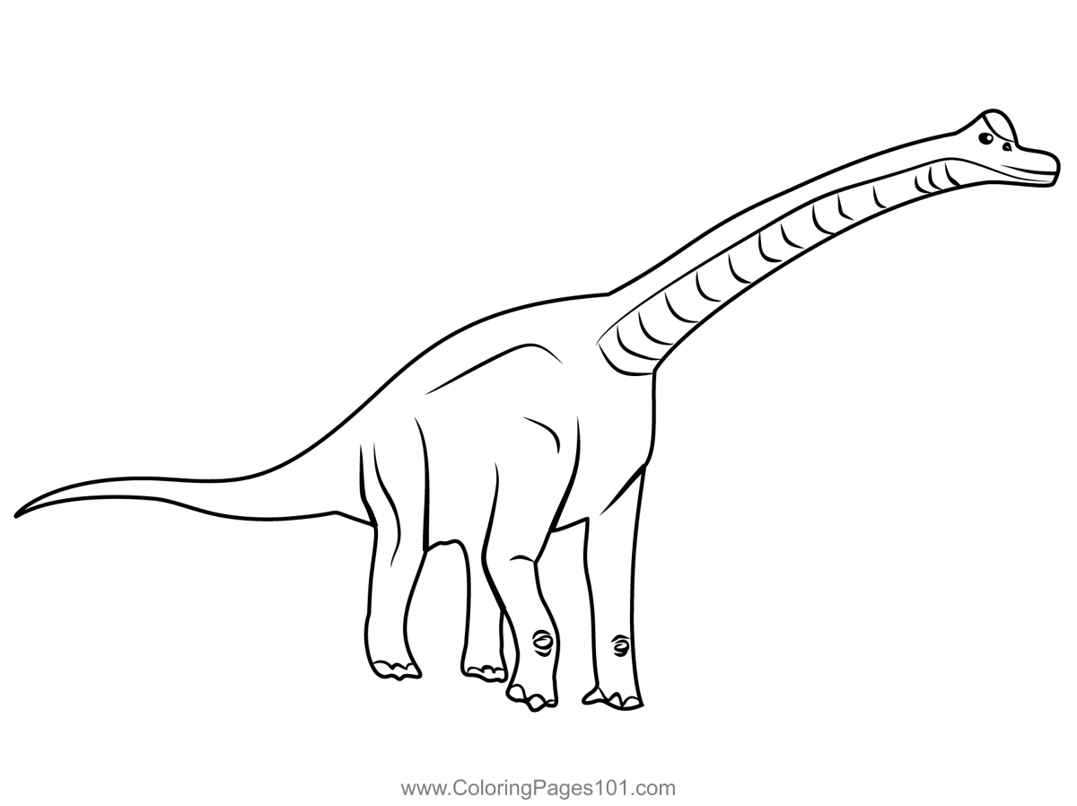 Brachiosaurus Coloring Page for Kids - Free Dinosaurs Printable