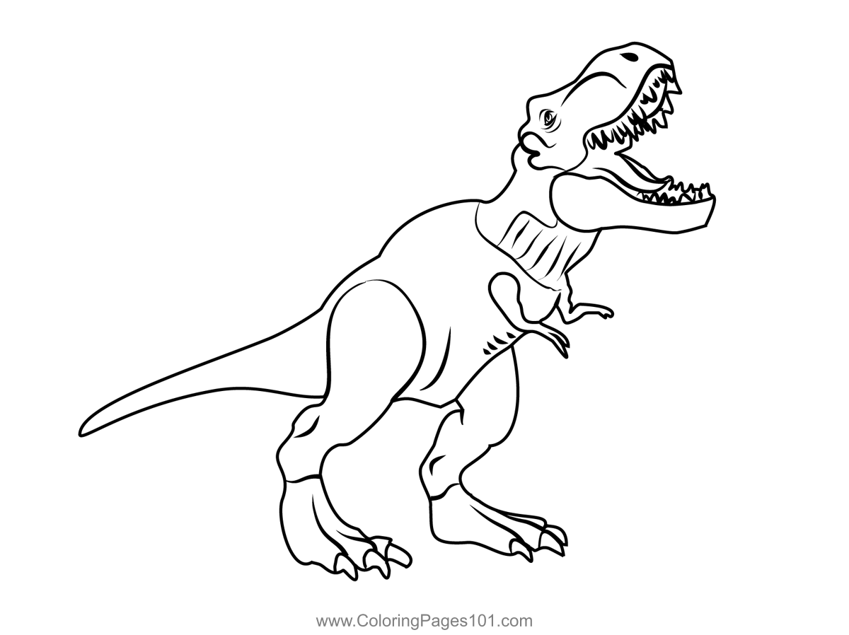Tyrannosaurus Rex Coloring Page for Kids - Free Dinosaurs Printable ...