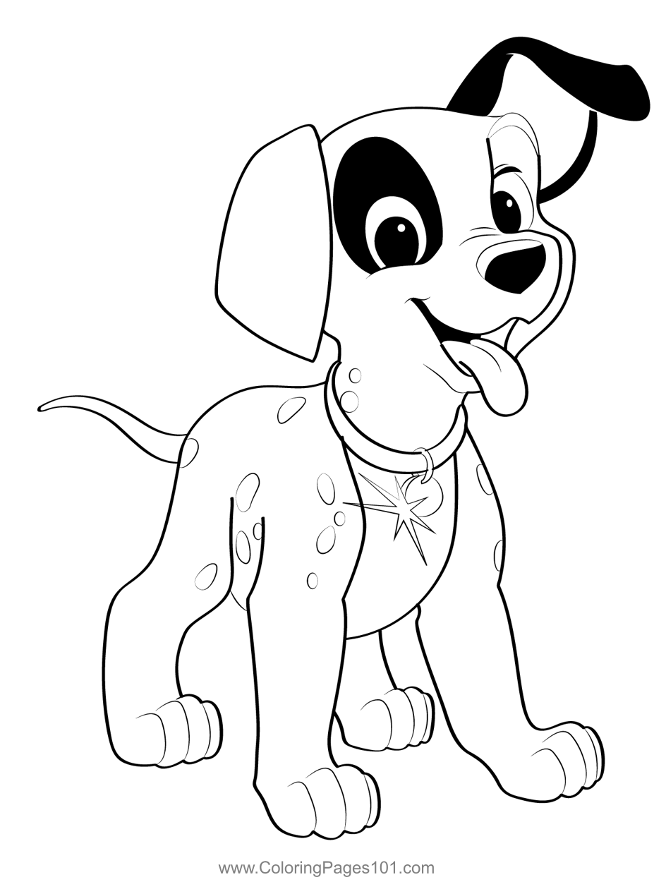 Naughty Puppy Coloring Page for Kids - Free 101 Dalmatians Printable ...