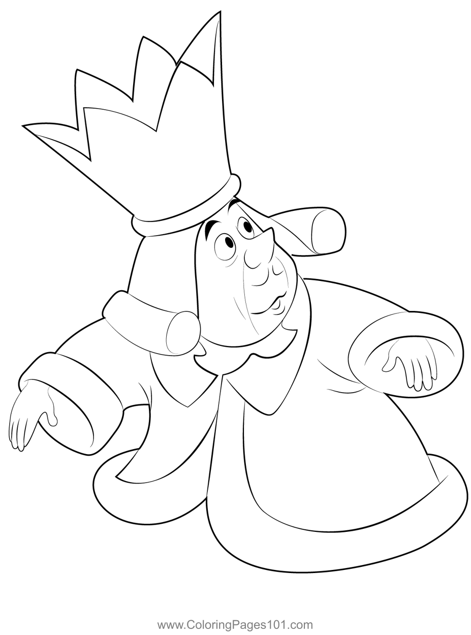 The King Of Hearts Coloring Page for Kids - Free Alice in Wonderland ...