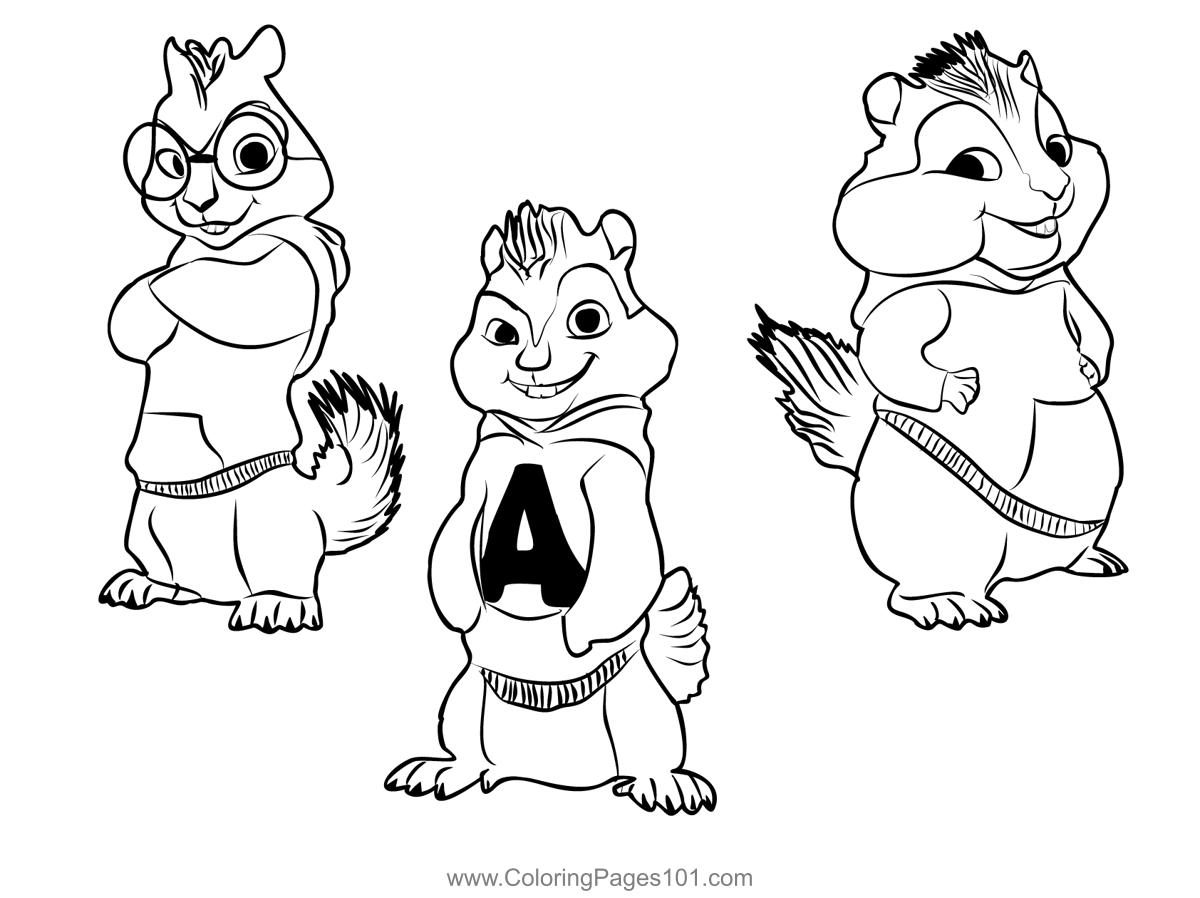 Alvin And The Chipmunks 1 Coloring Page for Kids - Free Alvin and the ...