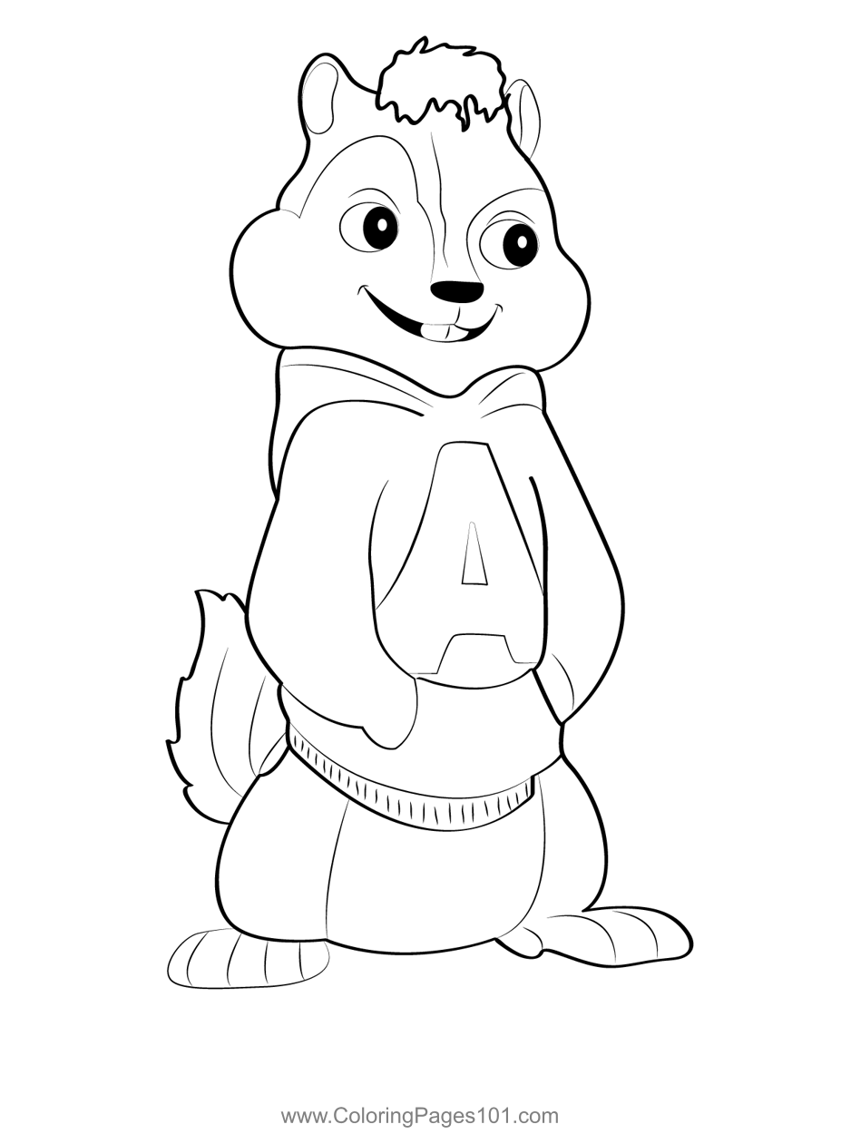 Standing Alvin Coloring Page for Kids - Free Alvin and the Chipmunks ...