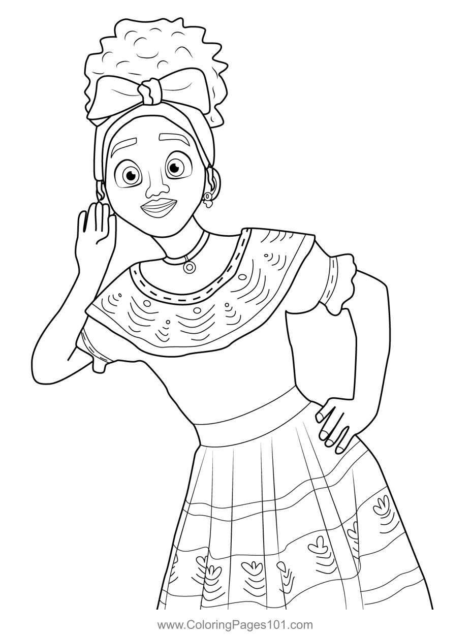 Coloring Page: Dolores from Encanto
