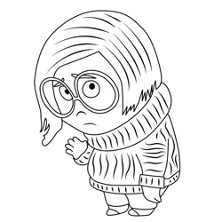 Sadness 2 Inside Out 2 Free Coloring Page for Kids