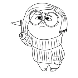 Sadness 4 Inside Out 2 Free Coloring Page for Kids