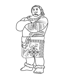 Chief Tui Moana 2 Free Coloring Page for Kids