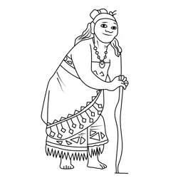 Gramma Tala Moana 2 Free Coloring Page for Kids