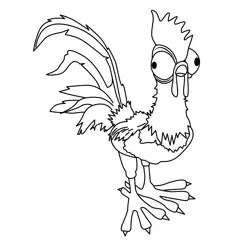 Heihei Moana 2 Free Coloring Page for Kids