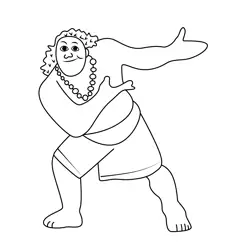 Moni Moana 2 Free Coloring Page for Kids